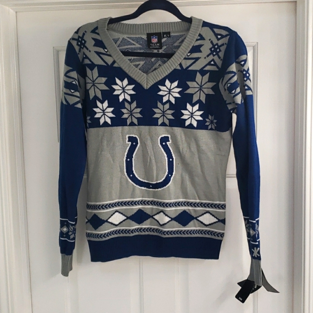 NFL Team Apparel Ladies Indianapolis Colts Ugly Christmas Sweater sz M